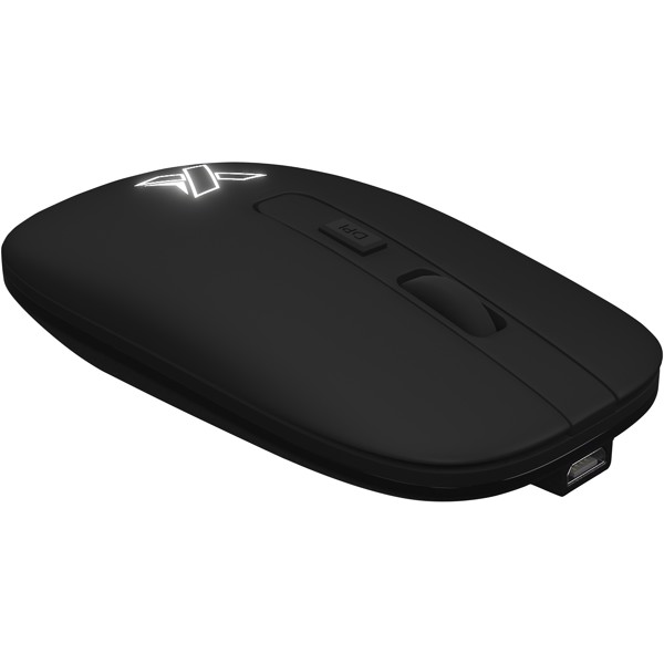 Souris sans fil antibactérienne SCX.design O22 avec logo lumineux