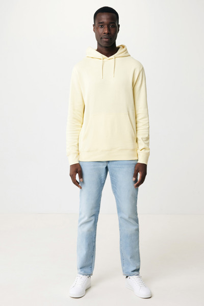 Lehká mikina s kapucí Iqoniq Rila z recykl. bavlny - Cream Yellow / XS