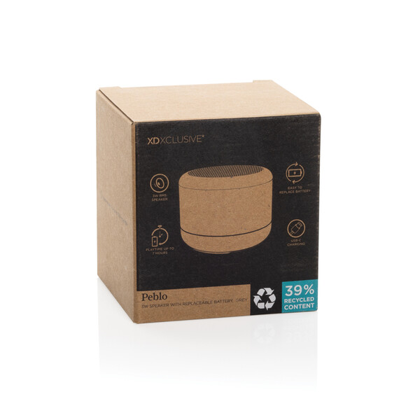 Peblo RCS 3W speaker with removable battery - Grey