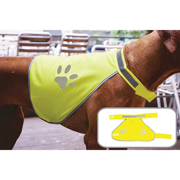 Colete De Alta Visibilidade Para Cão - 100% Poliéster - Amarelo Fluorescente / S