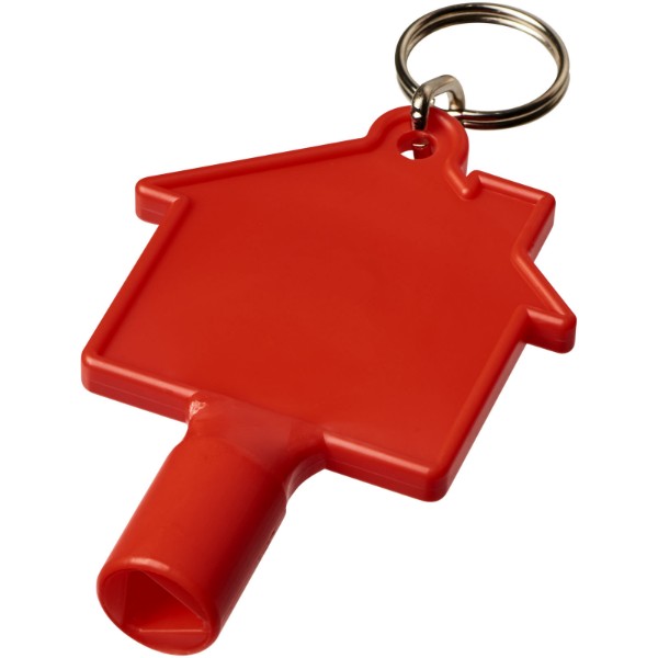 Maximilian Universalschlüssel in Hausform als Schlüsselanhänger - rot