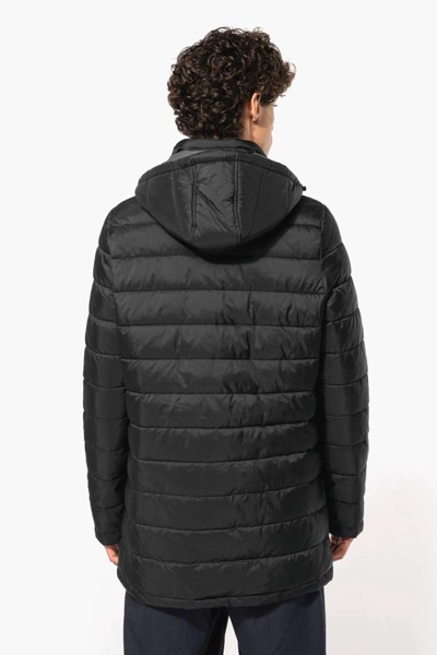 Men's Lightweight Hooded Padded Parka - Black / S