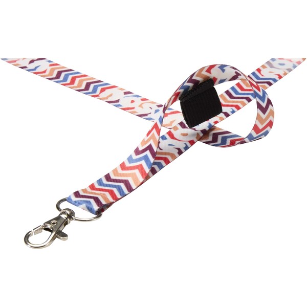 Neve sublimation lanyard with loop - Black / White / 20mm