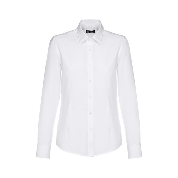 THC TOKYO WOMEN WH. Women's long-sleeved oxford shirt with pearl coloured buttons. White - White / L