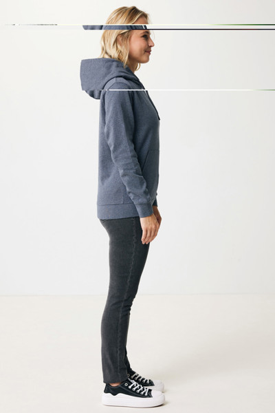 Sweat à capuche en coton recyclé et non teinté Iqoniq Torres - Heather Navy / XXL