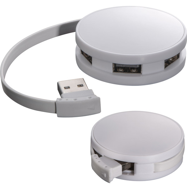 4 port - rounded USB-Hub SUSAN - White