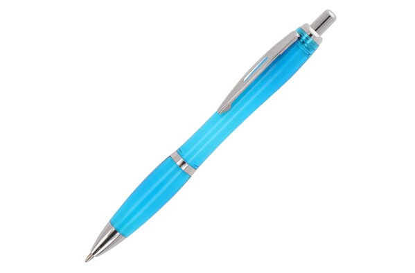 Stylo-bille Hawaï transparent Ocean Bound Plastic - Transparent / Bleu clair