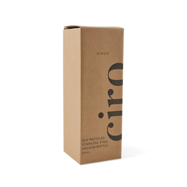 Vinga Ciro vacuum bottle, 580ml, recycled steel - Black