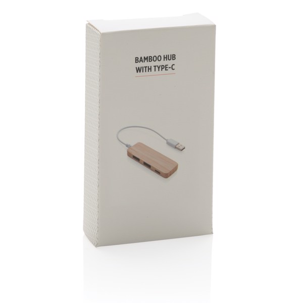 Bambusový USB hub s USB C