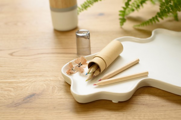 Kleurpotloden set Libbie | Gerecycled karton | 6 stuks - geel