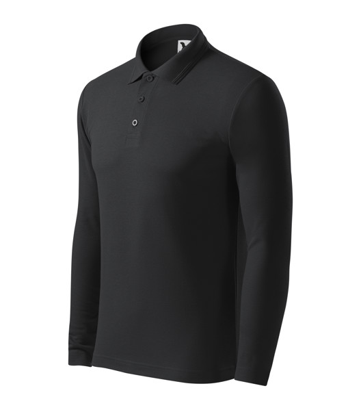 Polo Shirt Men’S Malfini® Pique Polo Ls - Ebony Gray / 2XL