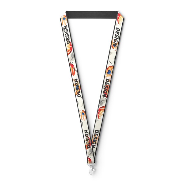 Polyester lanyard with sublimated satin overlay - 20mm width / Metal carabiner