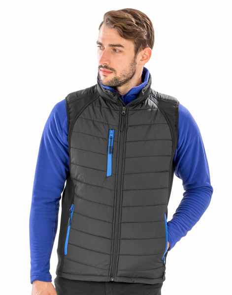 Compass Padded Softshell Gilet - Navy / Yellow / L