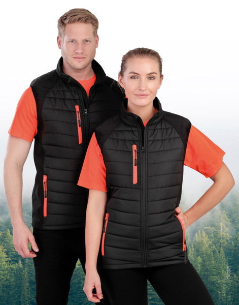 Compass Padded Softshell Gilet - Navy / Yellow / L