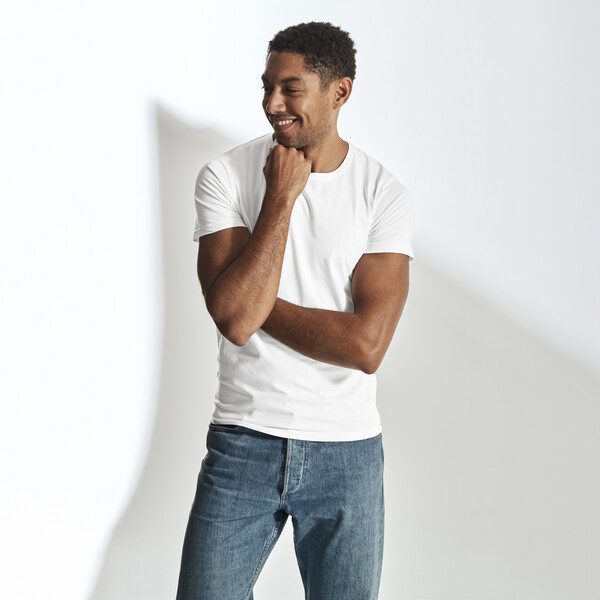 Cottover Gots Stretch R-Neck Man white L