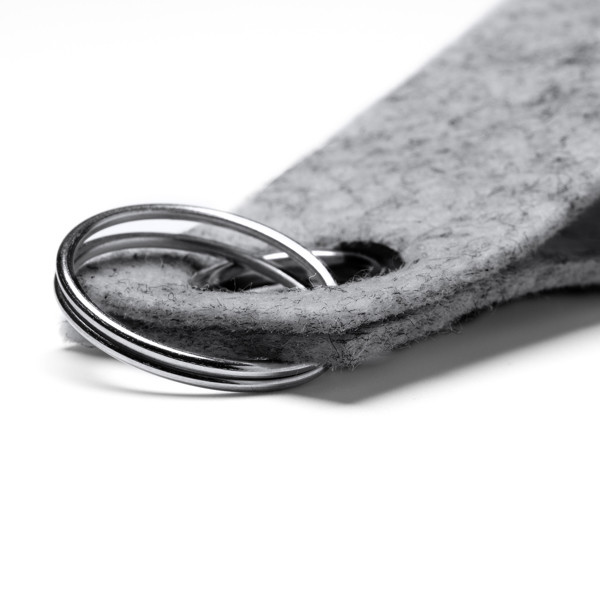 Personalised recycled felt keyring with metal eyelet