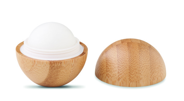 Lip balm in round bamboo case Soft Lux