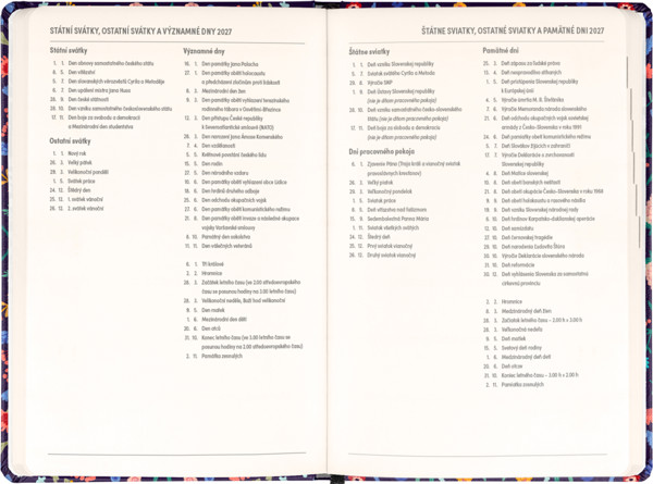 Notique 18Měsíční Diář Petito – Flóra 2026/2027, 11 x 16 cm - Východní