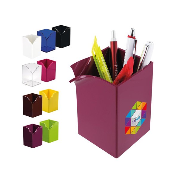 PENCIL POT (75x75x104mm) - Blanc opaque / 