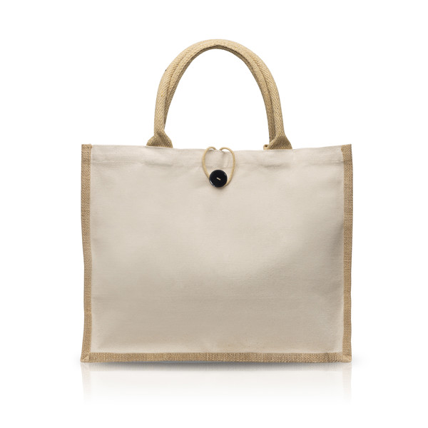 Sac De Jute, Avec Toile 100% Coton - Ecru