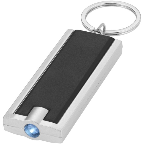 Castor LED keychain light - Solid Black / Silver