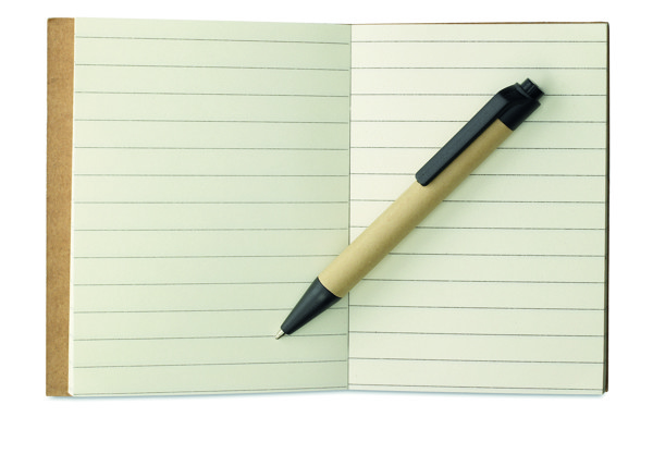 Recycled notebook with pen Cartopad - Black