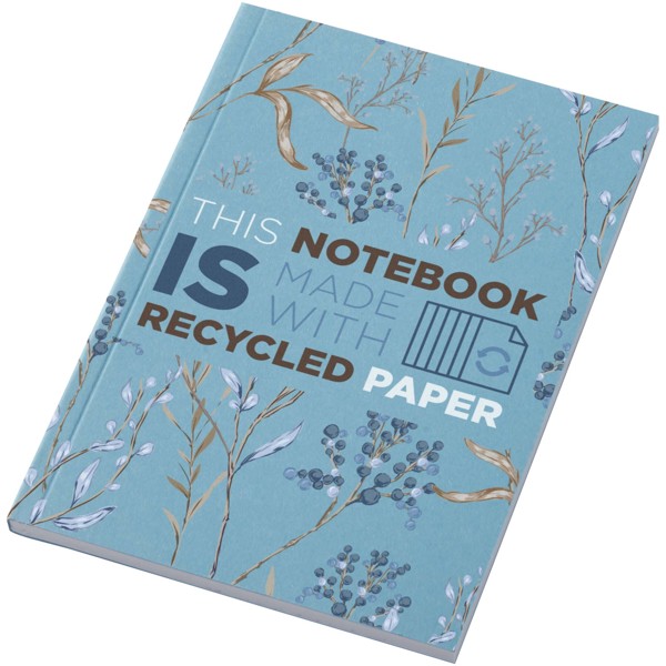 Cahier Novella AustenColours A6 recyclé à couverture souple de 50 feuilles - Bleu