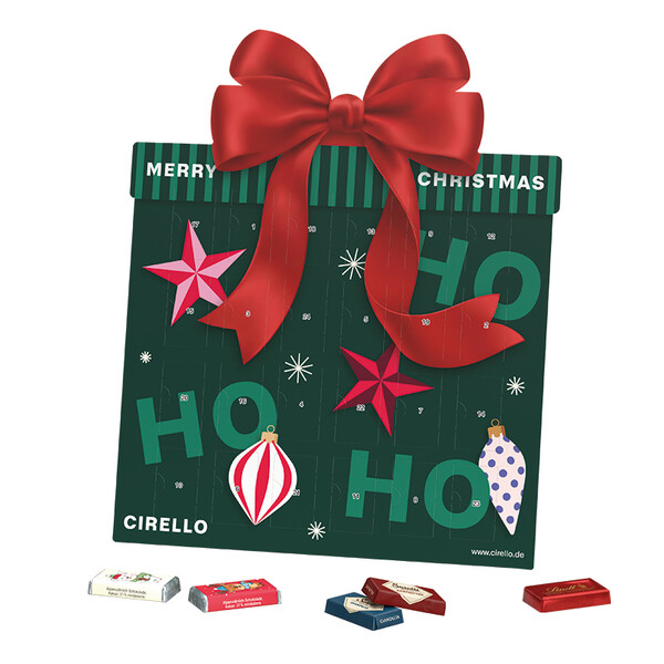 Shape Advent calendar gift, mini chocolate bars