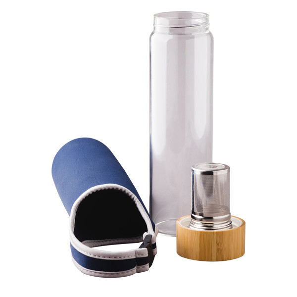 600 ml Gourmet glass bottle with tea infuser