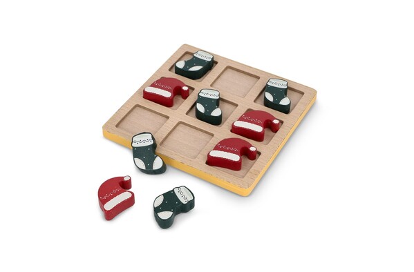 InSideOut  Tic-tac-toe de Noël en bois - Assortiment fluorescent