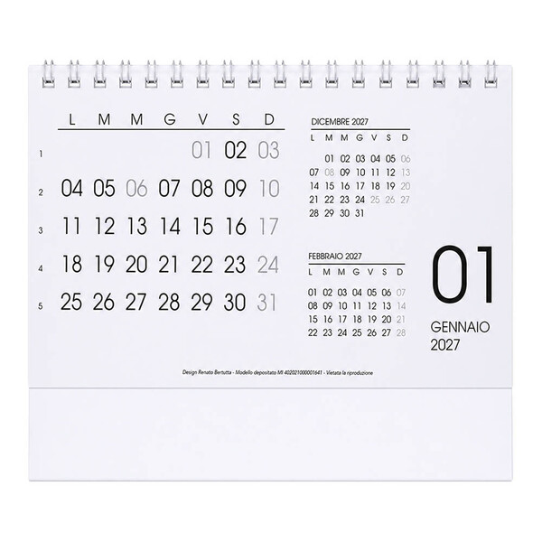 Calendario 2027 Da Tavolo Mensile, 13 Fogli