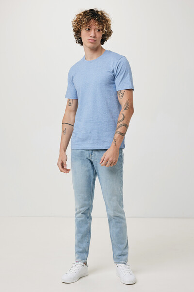 Tričko IQONIQ Brett z recykl. bavlny - Light Heather Blue / XXS