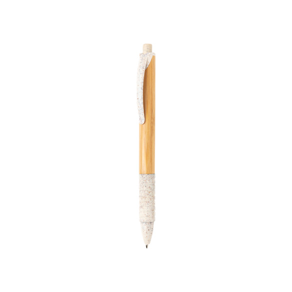 Stylo en bambou et fibre de paille - Blanc