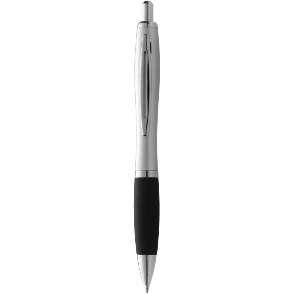 Mandarine ballpoint pen with soft-touch grip - Silver