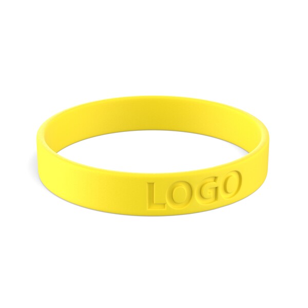 Customised silicone wristbands (12mm width) - Bright Canary Yellow / 18x1.2x0.2cm