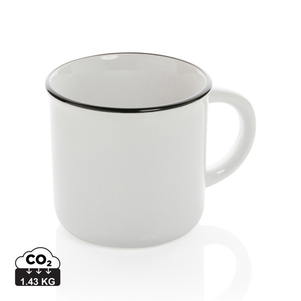 Vintage ceramic mug 280ml - White / White