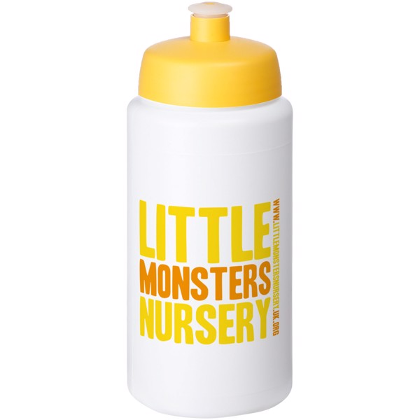 Bouteille de sport Baseline® Plus 500ml couvercle sport - Blanc / Jaune