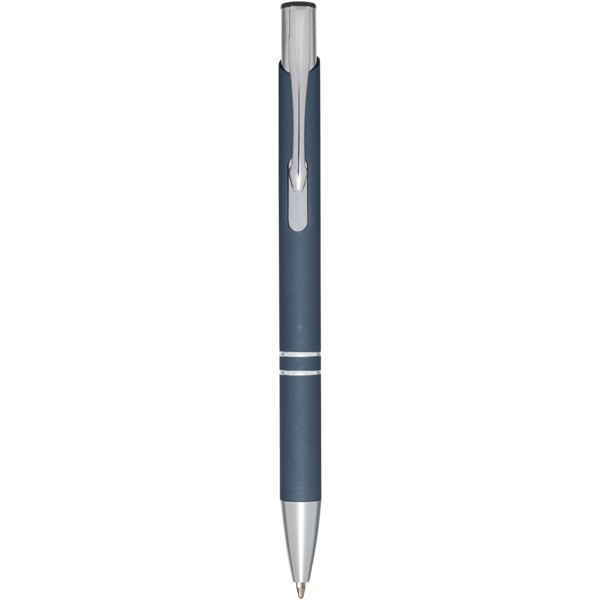 Stylo bille rétractable doux au toucher Moneta (encre noire) - Bleu hale