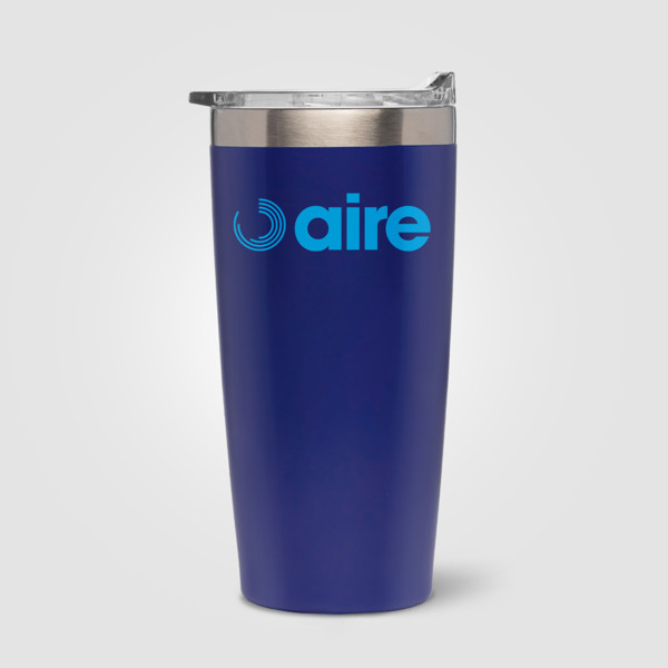 Eldur Gobelet Isotherme Double Paroi en Acier Inoxydable - 530 ml - Bleu / Sérigraphie