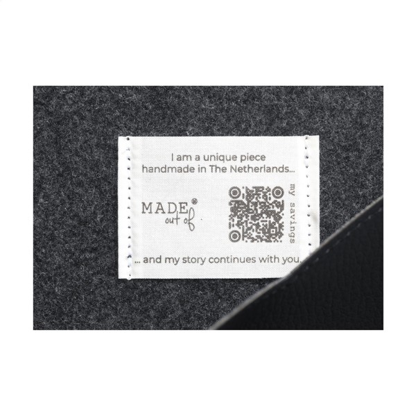 Recycled Felt & Apple Leather Laptop Sleeve 14" - Black