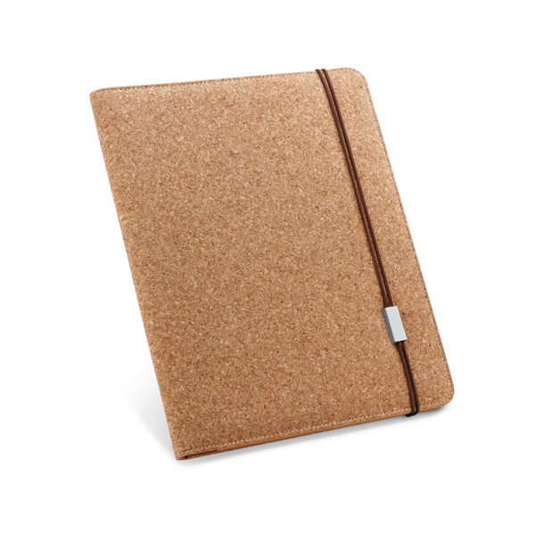 PS - SERPA. A4 cork folder with a block of plain sheets