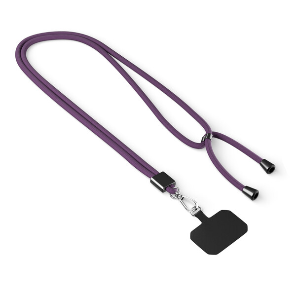 Crossbody, trendy 2-tone cord phone holder made of recycled polyester (rPET) - Deep Purple / Black accessories