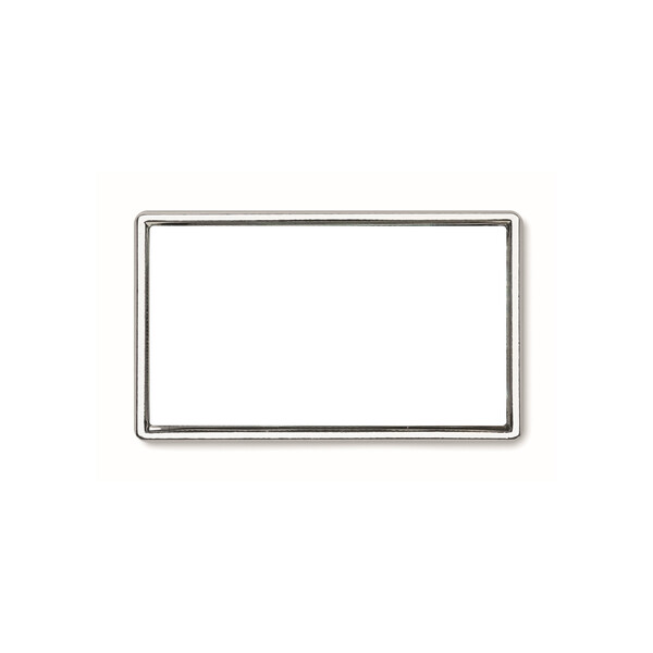 Rectangle metal lapel pin with doming - Nickel