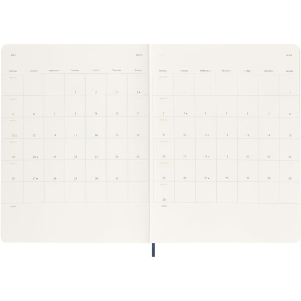 Agenda XL 12 mois Moleskine à couverture souple - Bleu saphir