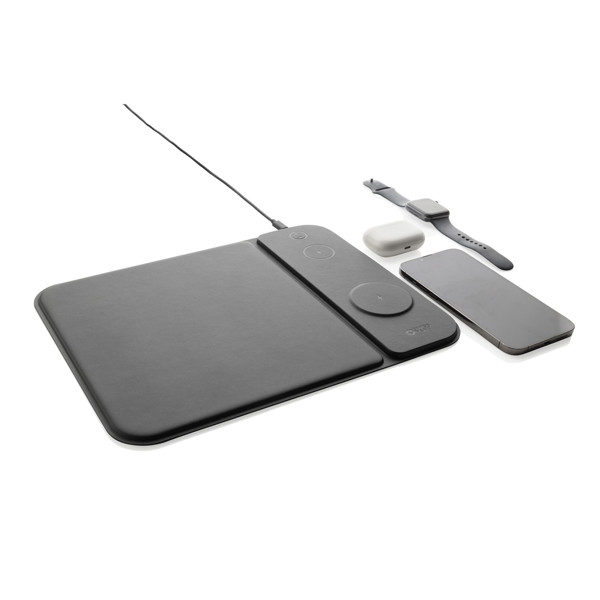 Swiss Peak charging mousepad 15W, recycled PU