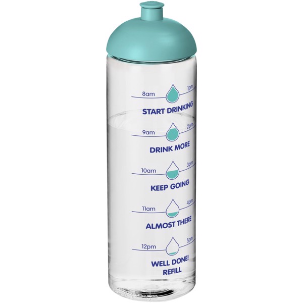 H2O Vibe 850 ml sportovní lahev s kupolovitým víčkem - Průhledná / Aqua blue