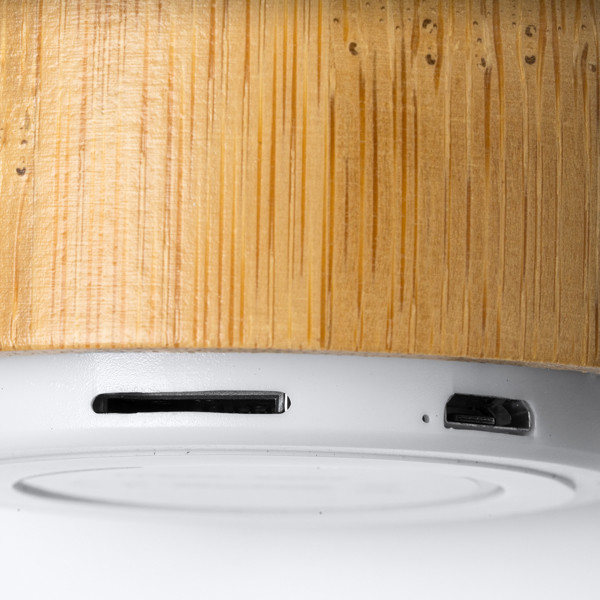 Personalised Bluetooth speaker bamboo and ABS round 3W with hands-free function