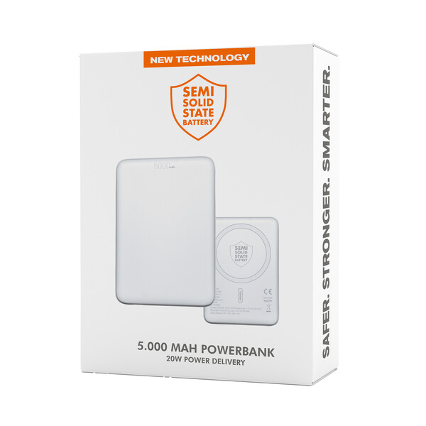 Powerbank sans fil magnétique 15W WATTRON PLUS V - blanc