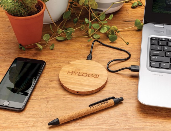 Bamboo 5W round wireless charger