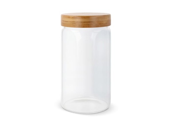 Canister glass &amp; bamboo 1200ml